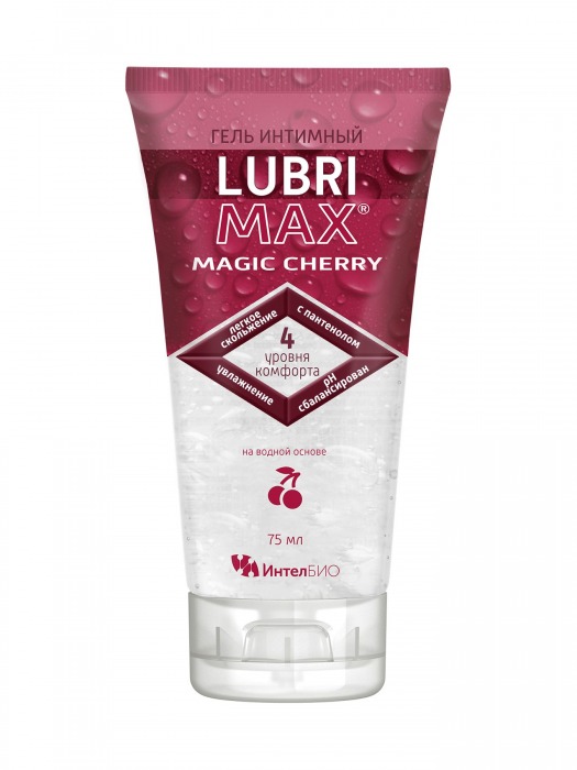 Интимный гель-смазка на водной основе Lubrimax Magic Cherry - 75 мл. - ИнтелБИО - купить с доставкой в Сыктывкаре