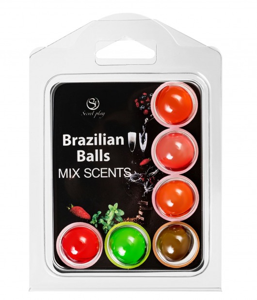 Набор из 6 шариков с ароматизированными массажными маслами Brazilian Balls - Secret Play - купить с доставкой в Сыктывкаре