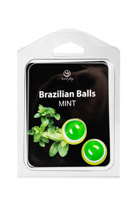 Набор из 2 шариков с массажным маслом Brazilian Balls с ароматом мяты - Secret Play - купить с доставкой в Сыктывкаре