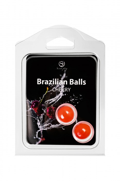 Набор из 2 шариков с массажным маслом Brazilian Balls с ароматом вишни - Secret Play - купить с доставкой в Сыктывкаре