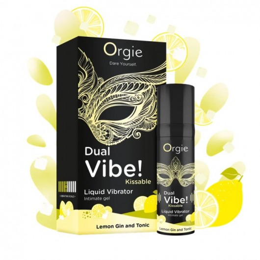 Съедобный жидкий вибратор Dual Vibe! со вкусом лимонного джина с тоником - 15 мл. - ORGIE - купить с доставкой в Сыктывкаре