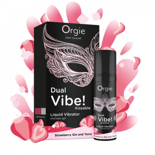 Съедобный жидкий вибратор Dual Vibe! со вкусом клубничного джина с тоником - 15 мл. - ORGIE - купить с доставкой в Сыктывкаре