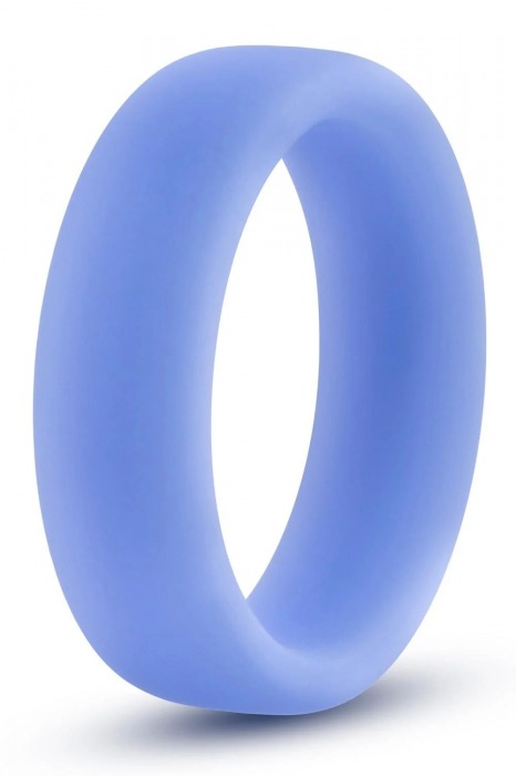 Голубое люминесцентное кольцо Silicone Glo Cock Ring - Blush Novelties - в Сыктывкаре купить с доставкой