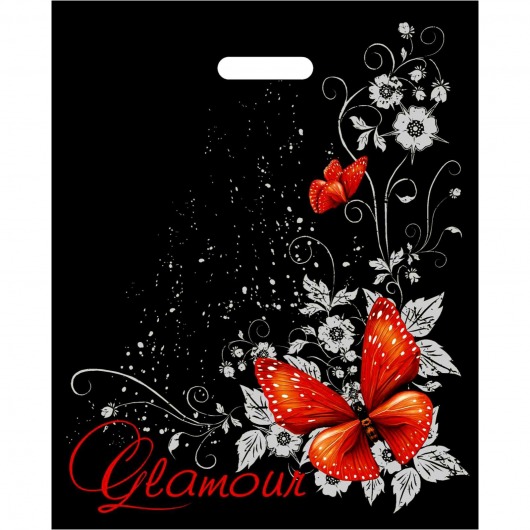 Черный пакет Glamour с вырубной ручкой (38х47 см) - Сима-Ленд - купить с доставкой в Сыктывкаре
