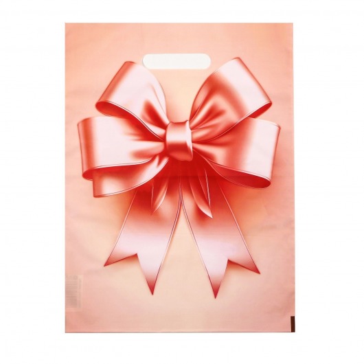 Пакет с принтом в виде банта с вырубной ручкой (30х40 см) - Сима-Ленд - купить с доставкой в Сыктывкаре