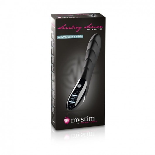 Вибратор с электростимуляцией Sizzling Simon Black Edition - 27 см. - MyStim - купить с доставкой в Сыктывкаре