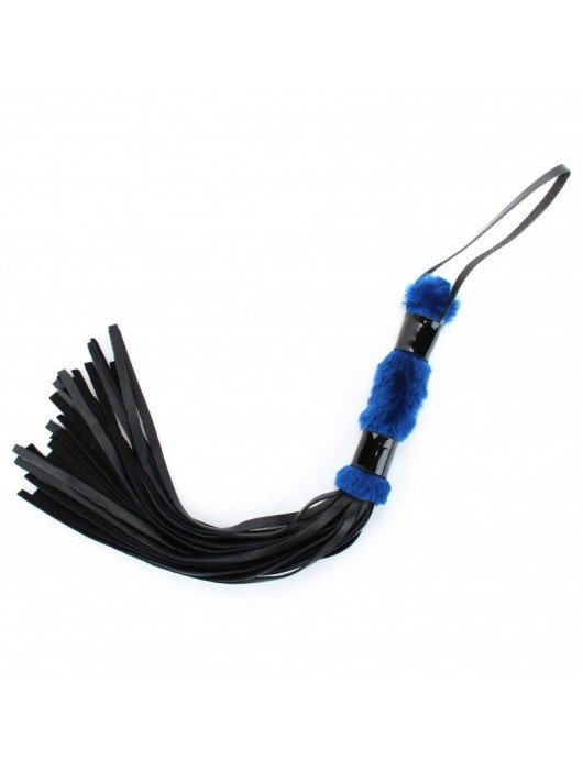 Нежная плеть с синим мехом BDSM Light - 43 см. - БДСМ Арсенал - купить с доставкой в Сыктывкаре