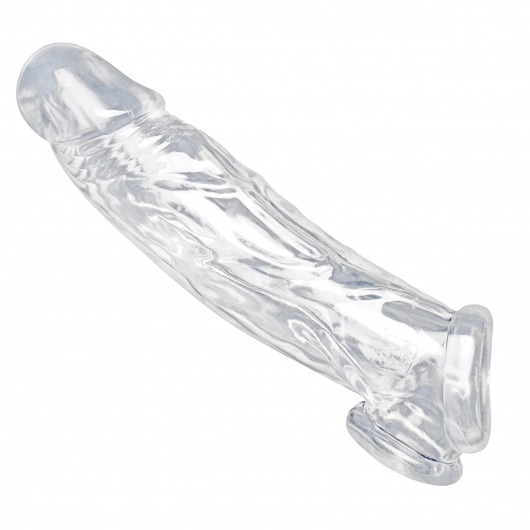 Прозрачная насадка для увеличения члена Realistic Clear Penis Enhancer and Ball Stretcher - 20,3 см. - XR Brands - в Сыктывкаре купить с доставкой