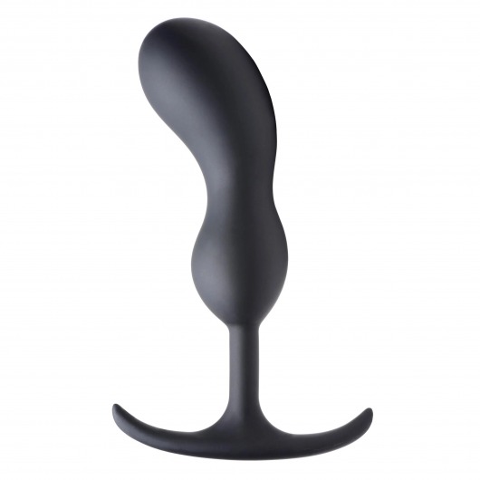 Черный массажер простаты с утяжелителями Premium Silicone Weighted Prostate Plug Large - 18,8 см. - XR Brands - в Сыктывкаре купить с доставкой
