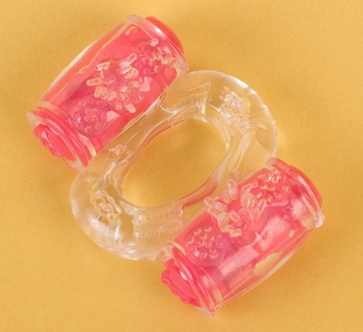 Прозрачное виброкольцо с двумя вибропульками - Toyfa Basic - в Сыктывкаре купить с доставкой