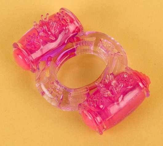 Фиолетовое виброкольцо с двумя вибропульками - Toyfa Basic - в Сыктывкаре купить с доставкой