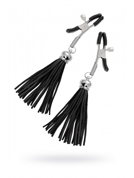 Зажимы на соски «Прищепки» с черными кисточками из замши - Pecado - купить с доставкой в Сыктывкаре