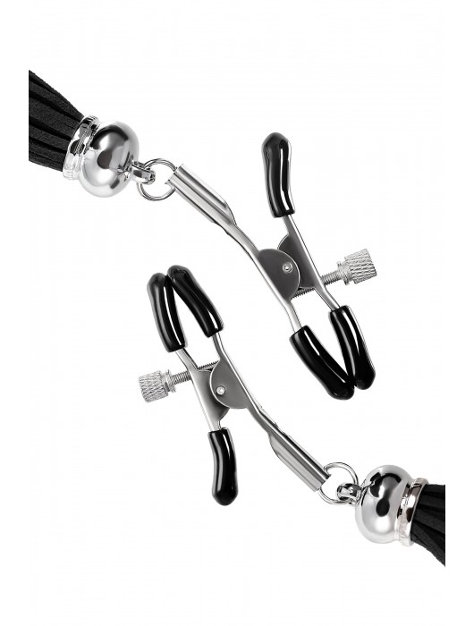 Зажимы на соски «Прищепки» с черными кисточками из замши - Pecado - купить с доставкой в Сыктывкаре