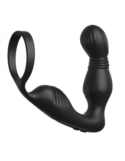 Черный вибростимулятор простаты с эрекционным кольцом Ass-Gasm Pro P-Spot Milker - Pipedream - в Сыктывкаре купить с доставкой
