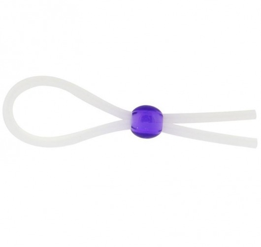 Прозрачное лассо с фиолетовой бусиной SILICONE COCK RING WITH BEAD LAVENDER - NMC - в Сыктывкаре купить с доставкой