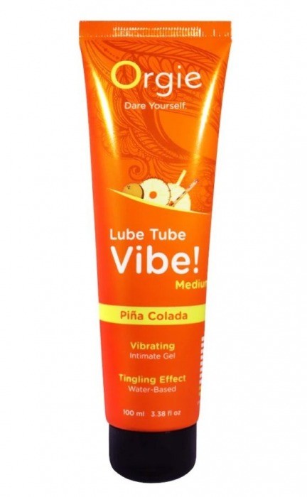 Гель с эффектом вибрации Lube Tube Vibe Medium Pina Colada - 100 мл. - ORGIE - купить с доставкой в Сыктывкаре