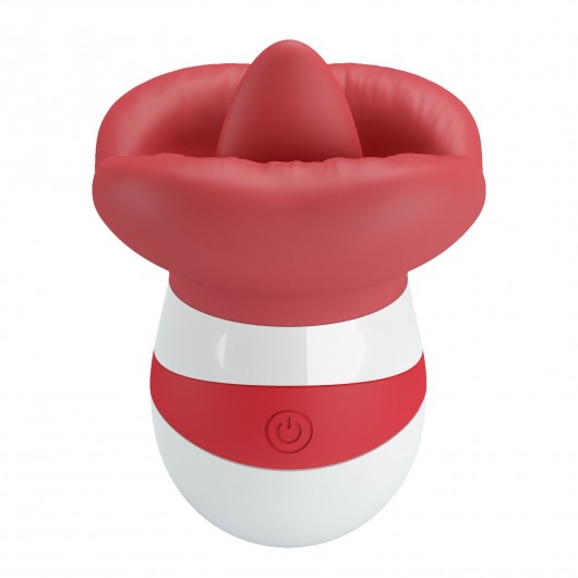 Красно-белый клиторальный стимулятор в форме рта Mina - Baile