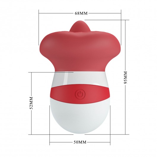 Красно-белый клиторальный стимулятор в форме рта Mina - Baile