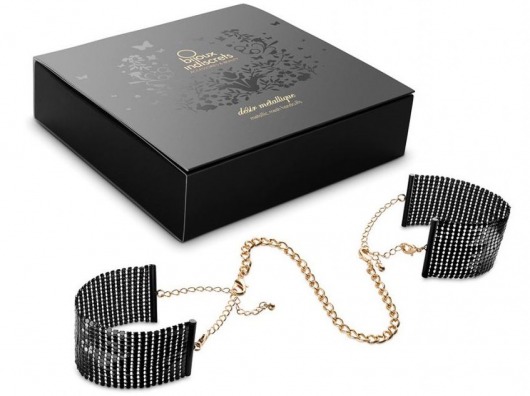 Чёрные дизайнерские наручники Desir Metallique Handcuffs Bijoux - Bijoux Indiscrets - купить с доставкой в Сыктывкаре