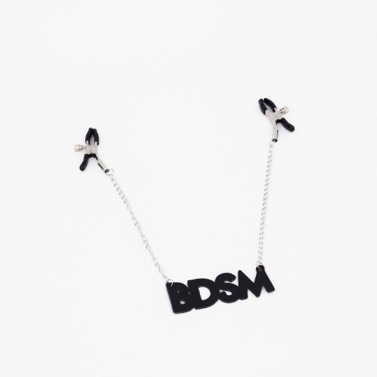 Зажимы на соски с кожаной подвеской BDSM - Crazy Handmade - купить с доставкой в Сыктывкаре