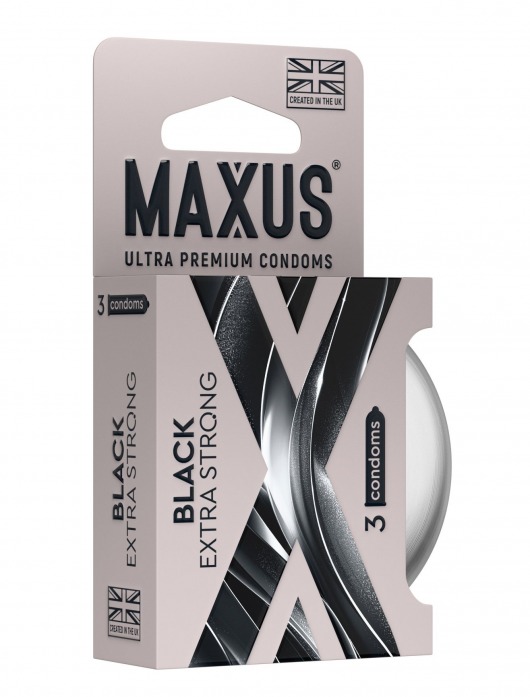 Черные утолщенные презервативы MAXUS Extra Strong с железным кейсом - 3 шт. - Maxus - купить с доставкой в Сыктывкаре