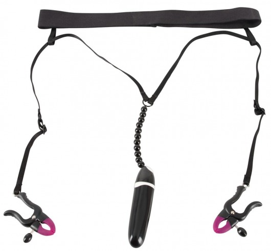 Женские вибростринги с зажимами для половых губ Spreader String with Vibrator - Orion - купить с доставкой в Сыктывкаре