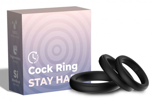 Набор из 3 черных эрекционных колец Stay Hard - Boys of Toys - в Сыктывкаре купить с доставкой