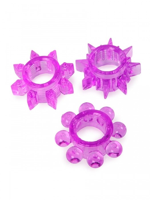 Набор из 3 лиловых эрекционных колец различной формы - Erowoman-Eroman - в Сыктывкаре купить с доставкой