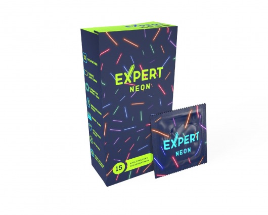 Светящиеся в темноте презервативы Expert Neon - 15 шт. - Expert - купить с доставкой в Сыктывкаре