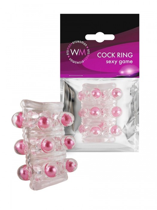 Прозрачная сквозная насадка на пенис с цветными шариками - Erowoman-Eroman - в Сыктывкаре купить с доставкой