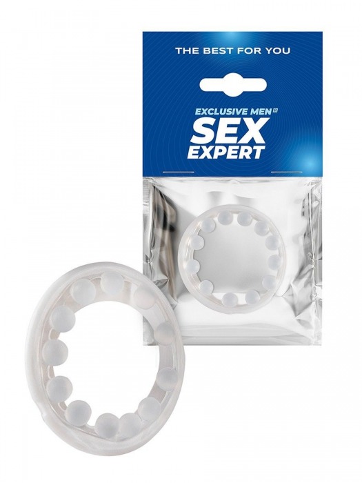 Эрекционное кольцо со стимулирующими шариками на поверхности - Sex Expert - в Сыктывкаре купить с доставкой