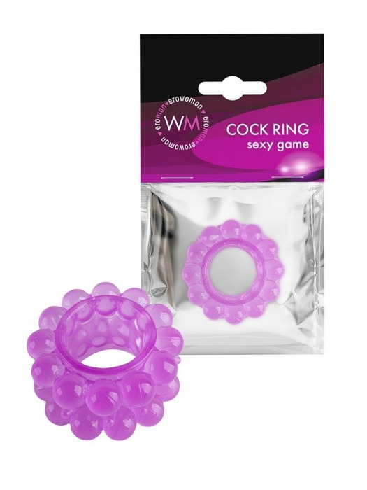 Лиловое эрекционное кольцо с 2 рядами стимулирующих шариков - Erowoman-Eroman - в Сыктывкаре купить с доставкой