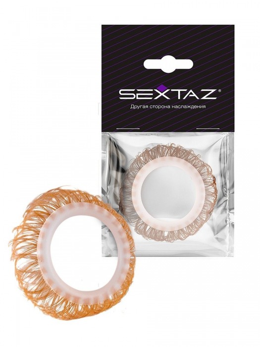 Эрекционное кольцо с бежевыми «ресничками» - Sextaz - в Сыктывкаре купить с доставкой