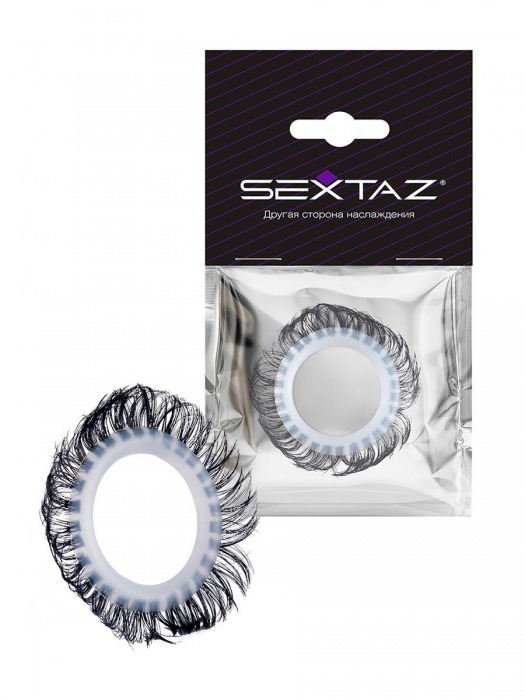 Эластичное эрекционное колечко с черными «ресничками» - Sextaz - в Сыктывкаре купить с доставкой