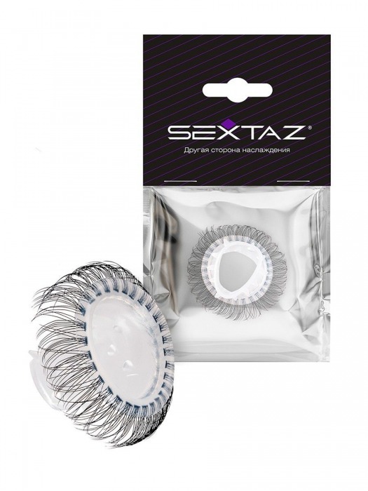 Эластичное эрекционное кольцо с длинными черными «ресничками» - Sextaz - в Сыктывкаре купить с доставкой