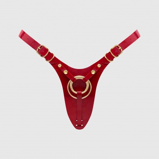 Красный пояс для фиксации насадок Strap-On-Me Leatherette Harness Fabulous - Strap-on-me - купить с доставкой в Сыктывкаре