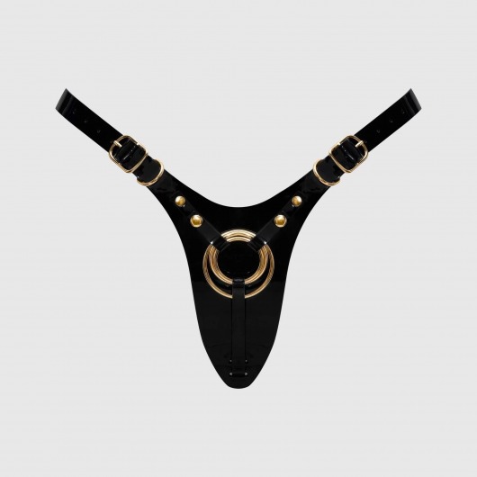 Черный пояс для фиксации насадок Strap-On-Me Leatherette Harness Fabulous - Strap-on-me - купить с доставкой в Сыктывкаре