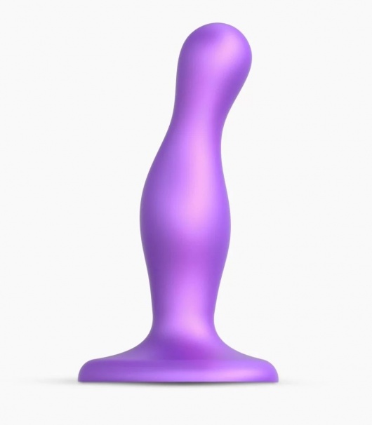 Фиолетовая насадка Strap-On-Me Dildo Plug Curvy size S - Strap-on-me - купить с доставкой в Сыктывкаре