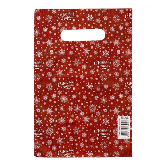 Красный подарочный новогодний пакет с вырубной ручкой (20х30 см) - Сима-Ленд - купить с доставкой в Сыктывкаре
