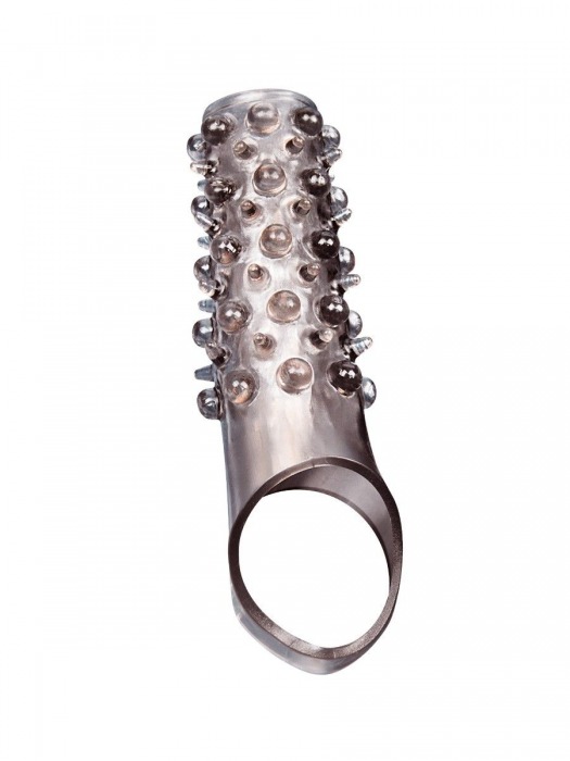 Дымчатая насадка на пенис с шипами и выпуклостями - 12 см. - Sex Expert - в Сыктывкаре купить с доставкой