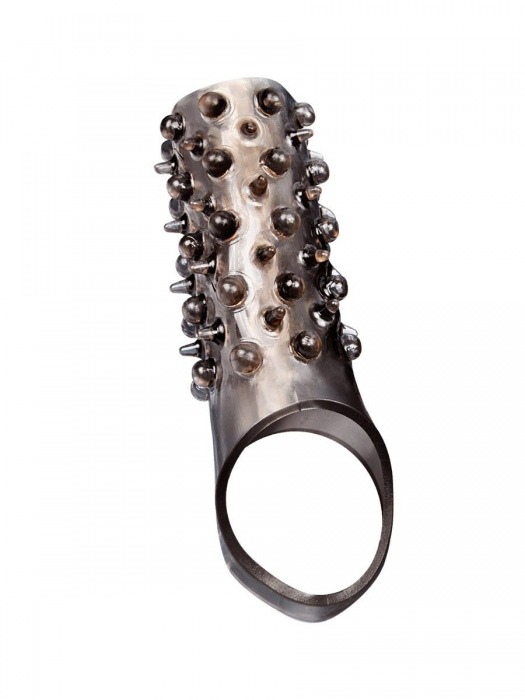 Дымчатая насадка на пенис с шипами и выпуклостями - 12,5 см. - Sex Expert - в Сыктывкаре купить с доставкой