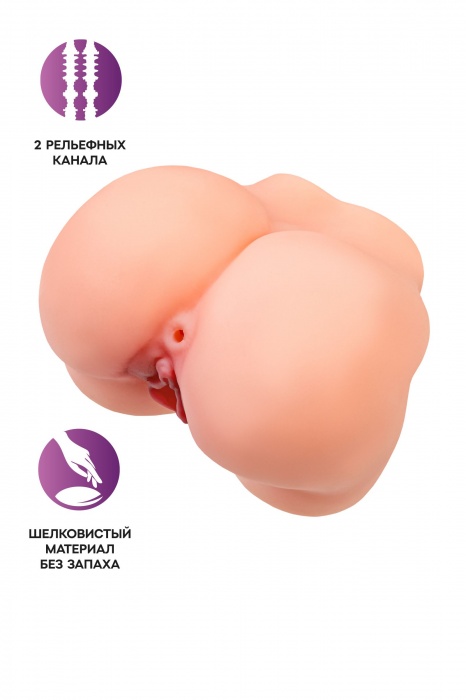 Реалистичный мастурбатор в форме попки с 2 любовными входами - No Name - в Сыктывкаре купить с доставкой