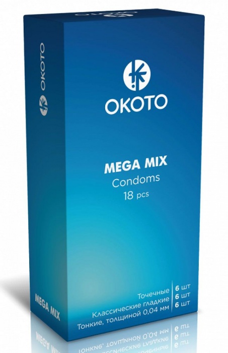 Презервативы OKOTO Mega Mix - 18 шт. - Sitabella - купить с доставкой в Сыктывкаре