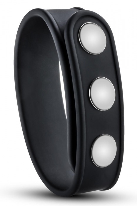 Черное эрекционное кольцо на кнопках - Blush Novelties - в Сыктывкаре купить с доставкой