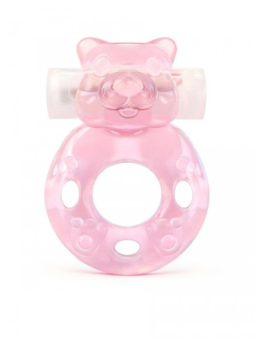 Розовое эрекционное виброкольцо в форме мишки - 1137 - в Сыктывкаре купить с доставкой