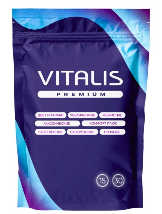 Презервативы VITALIS Premium Sensation с кольцами и точками - 15 шт. - Vitalis - купить с доставкой в Сыктывкаре