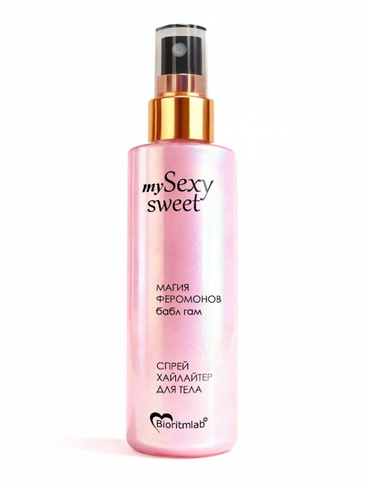 Спрей хайлайтер для тела Sexy Sweet с ароматом бабл-гам, шиммером и феромонами - 200 мл. -  - Магазин феромонов в Сыктывкаре