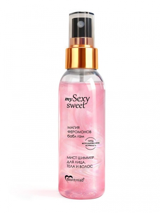 Мист для лица, тела и волос Sexy Sweet с ароматом бабл-гам, шиммером и феромонами - 95 мл. -  - Магазин феромонов в Сыктывкаре