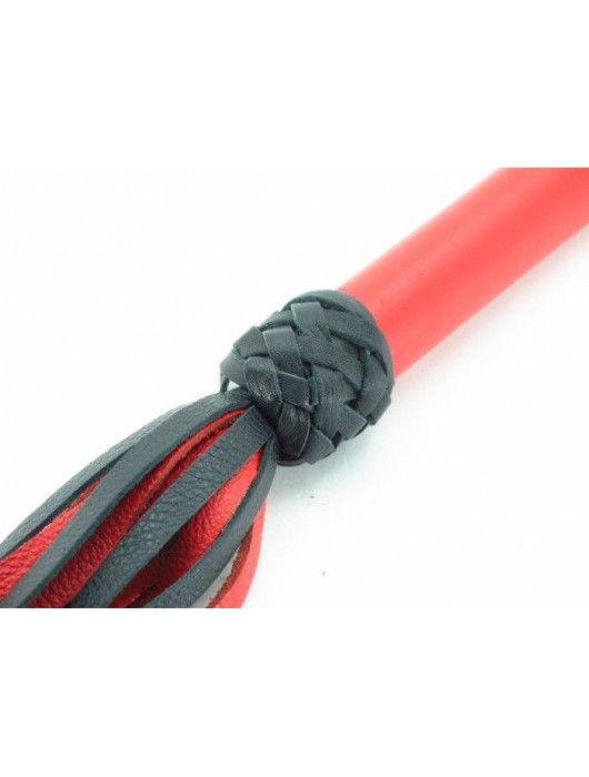 Черно-красная плеть с красной ручкой  Турецкие головы  - 57 см. - БДСМ Арсенал - купить с доставкой в Сыктывкаре