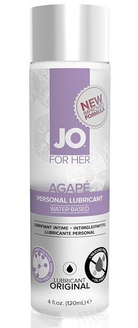 Женский лубрикант на водной основе JO AGAPE LUBRICANT ORIGINAL - 120 мл. - System JO - купить с доставкой в Сыктывкаре
